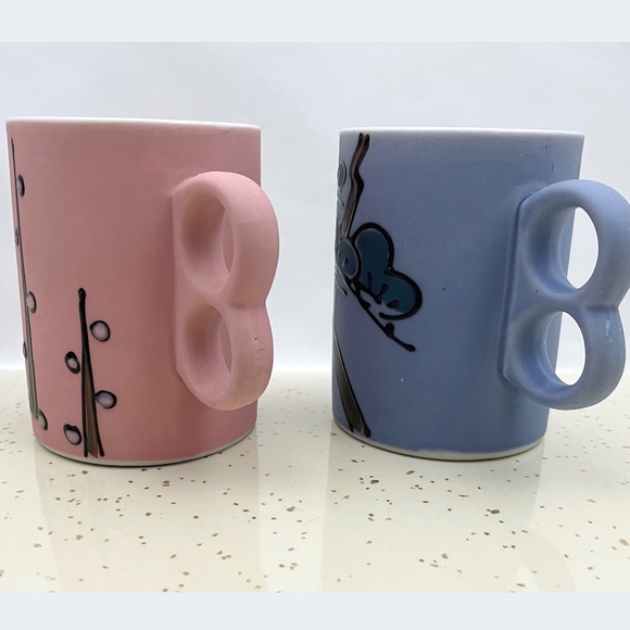vintage Japan mugs, mcm coffee cups, abstract art mugs, his and hers - Picture 4 of 10